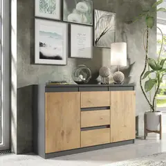 VENTITAS HOME - Aparador Moderno Vank Plomo y Duna