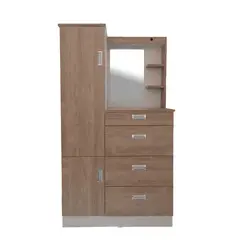 GENERICO - COMODA CON ESPEJO DE 90CM COLOR NUEZ