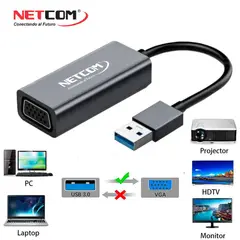 NETCOM - Adaptador convertidor USB 3.0 a VGA Full HD 1080P