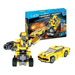 DOUBLE E - Juguete Bloques Robot Transformer 2 en 1 267pcs Tipo Lego