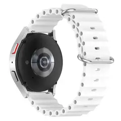 GENERICO - Correa Silicona Ocean para Samsung Watch 6 / 6 Classic - Blanco