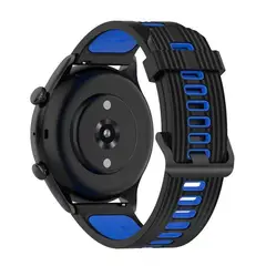 GENERICO - Correa Silicona Sport 3 para Samsung Watch 6 / 6 Classic - N/Azul