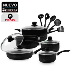FINEZZA - Set de Ollas Antiadherentes FZ-1655T Negro