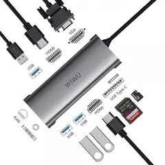 WIWU - 11 en 1 Adaptador tipo C multifunción a HDMI Alpha A11312H