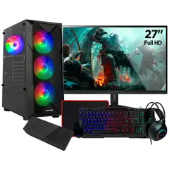 INTEL - Computadora Pc Gamer Core i5 12400 RAM 16GB 500GB Video 8GB Monitor 27 FULL HD