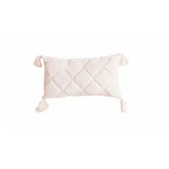 GENERICO - Cojín O Almohada Deco Estilo Nórdico Rombos Borlas 35x55cm