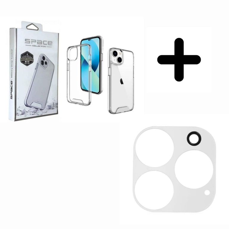 Case Anticaida iPhone 15 Pro Transparente + Mica de Camara.