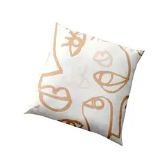 GENERICO - COJIN MINIMALISTA HOME CARAS BEIGE ABSTRACTO DECORATIVO