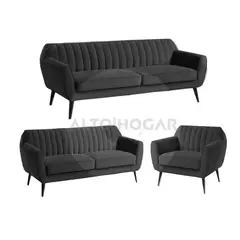 ALTO HOGAR - Juego de Sala 3 2 1 Dehlia Negro