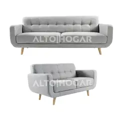 ALTO HOGAR - Juego de Sala 3 2 Lindsey Gris