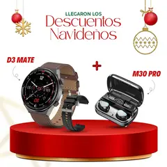 OEM - Smartwatch DT3 Mate Doble correa Negro y Marron + Audifono