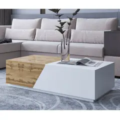 VENTITAS HOME - Mesa de Centro Expandible Duna y Blanco