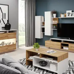 VENTITAS HOME - Mesa de Centro Nórdica Kina Duna y Blanco