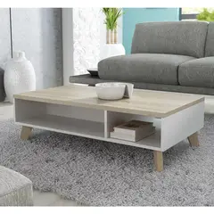 VENTITAS HOME - Mesa de Centro Vintage Gina 110cm Niebla y Blanco