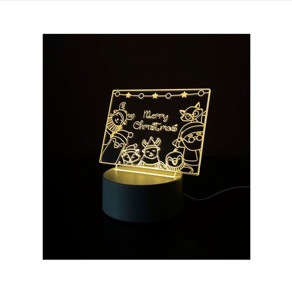 Lampara decorativa LED 3D Modelo Merry Christmas