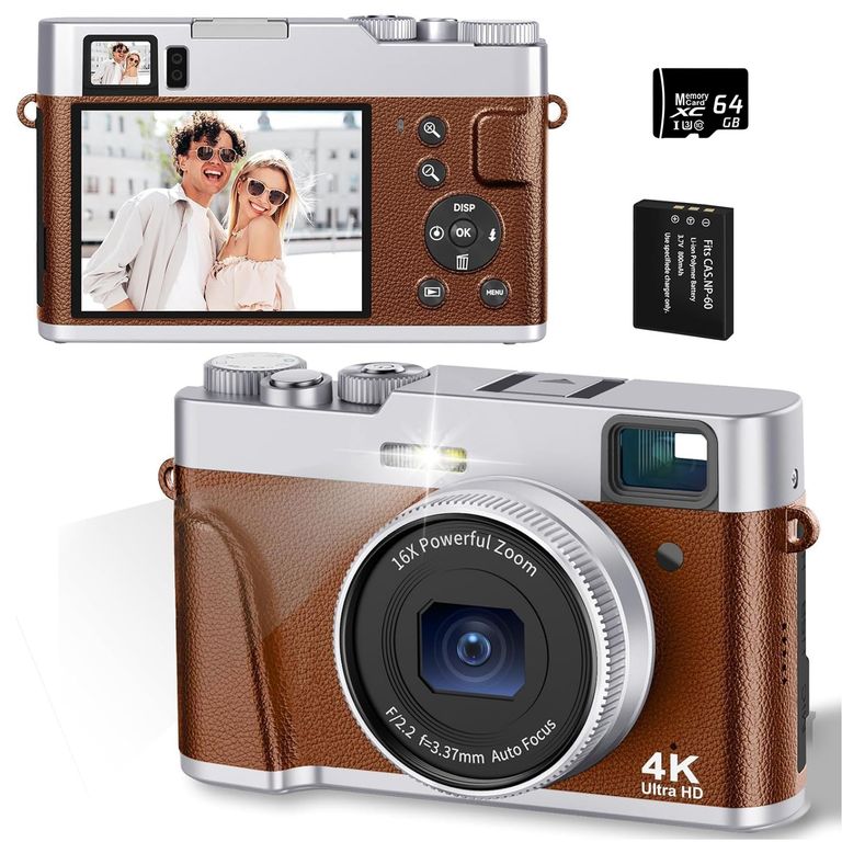 Cámaras digitales 4K 48MP DC202L 64GB Marrón