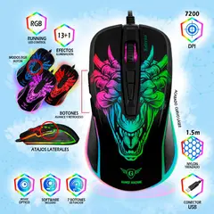 MICRONICS - Mouse Gamer Inferno MIC M816 Negro