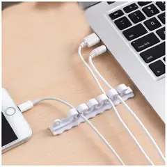 GENERICO - Organizador de Cables USB para Oficina Escritorio Blanco x2