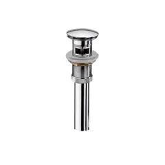 GENERICO - DESAGÜE CROMADO LUXURY PUSH-UP CON REBOSE 1 ¼” 19CM 002CL