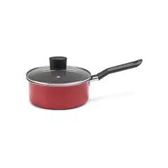 BRINOX - Olla Con Tapa 16cm 1.20L Garlic Antiadherente Aluminio Rojo