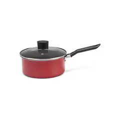 BRINOX - Olla Con Tapa 18 cm 1.75L Garlic Antiadherente Aluminio Rojo