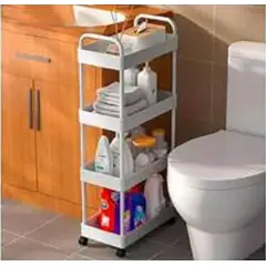 INSPIRA MARKET - Carrito estante para almacenamiento 4 niveles multiusos rodante