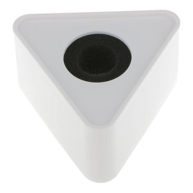 Cubo para microfono reportero entrevista Acrilico Blanco Triangular