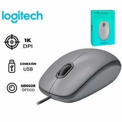 LOGITECH - MOUSE M110 SILENT - GRIS