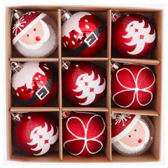 GENERICO - ESFERAS DE NAVIDAD 9 UNDADES 6 CM