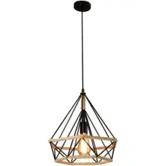 HOME NEAT - Lámpara colgante vintage cuerda de cáñamo jaula de diamante ø25cm