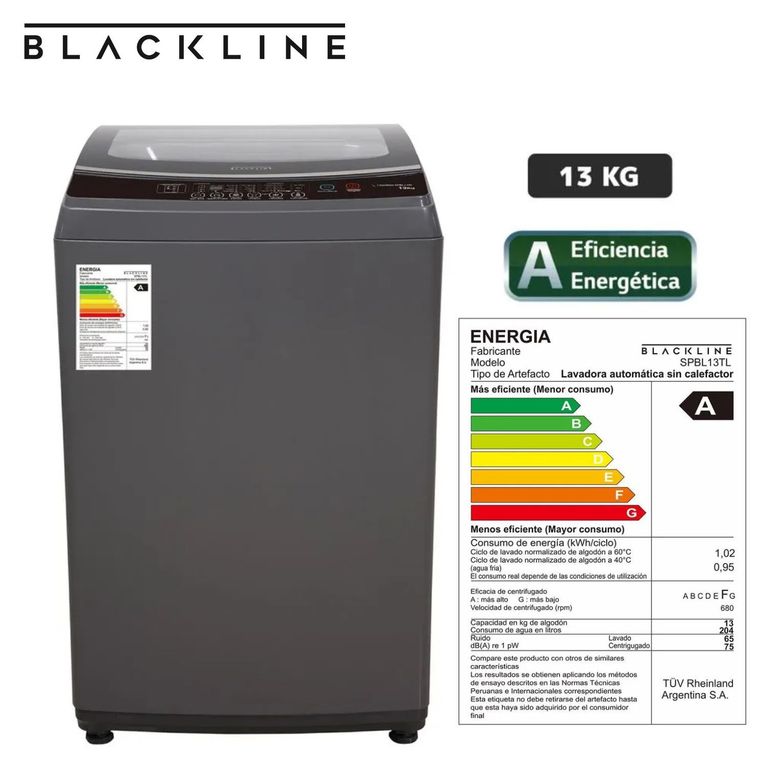 Lavadora 13 kg Carga Superior Gris SPBL13TL