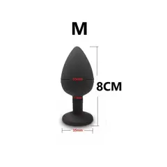 GENERICO - Plug mediano De Silicona Negra 8.5 x 3.5cm