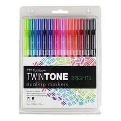TOMBOW - Marcadores doble punta Twintones - Set Brillante 12und