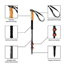 GENERICO - Bastón profesional para Trekking Unidad