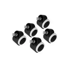 GENERICO - KIT DE 5 RUEDAS DE NYLON BLANCO