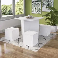 MOVENDA - Juego de Comedor Cartagena 4 personas Blanco