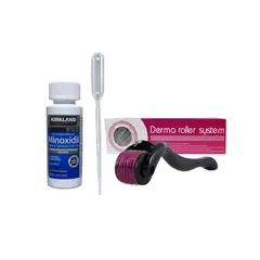 KIRKLAND - Tratamiento completo Minoxidil 1 pote + dermaroller