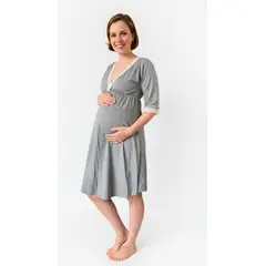 GENERICO - Camison Maternal Modelo Victoria Manga TresCuarto BCxy Lenceria