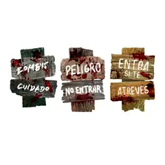GENERICO - Pack Señaletica Jardín (3 Pcs) 38 x 28cm Plástico Corrugado / Frank & Mortis