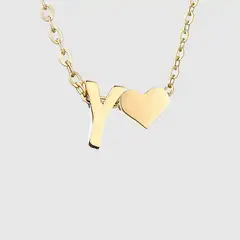 GENERICO - Collar Inicial con corazón letra Y