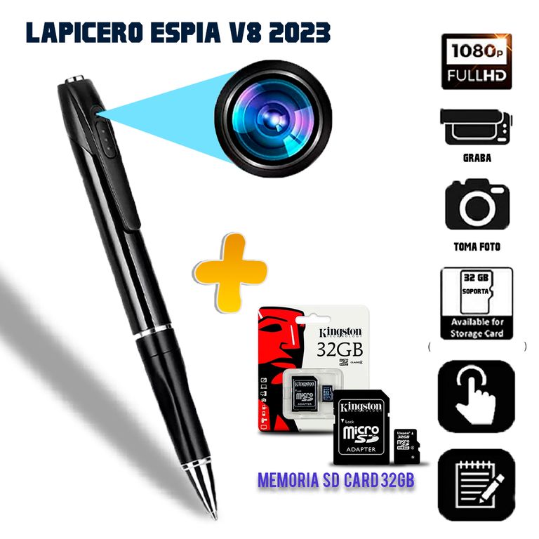 Camara Lapicero Espia Full HD 2023- SOPORTA 32GB-incluye 32GB memoria