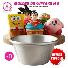 GENERICO - Molde de Cupcake N°8 de Aluminio para Reposteria - 1 docena