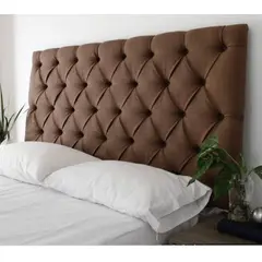 GENERICO - Cabecera Box Weymi King Capitoné - Marrón