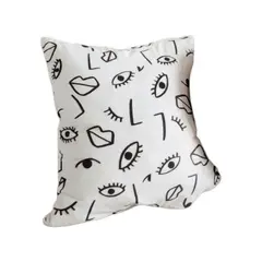 GENERICO - FUNDA MINIMALISTA HOME BLANCO MUCHOS OJOS ABSTRACTO