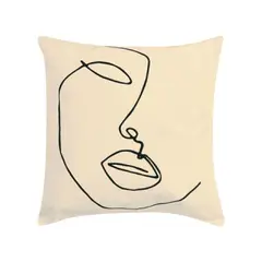 GENERICO - Funda Nordico Rostro Minimalista Crema 40x40 Cm