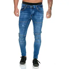 BLWOENS - Jeans casuales de moda para hombres - Azul