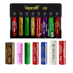 GENERICO - Cargador baterias LITIO Recargable 8 SLOT X 1000 MAH 18650 YMAS