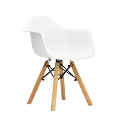 BONNO - Silla De Diseño Eames Para Niños Con Brazos Blanco