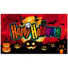 GENERICO - Fondo Bandera Flag Feliz Happy Halloween Modelo Telaraña 60x90