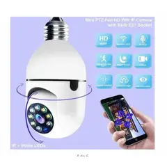 GENERICO - Foco con Cámara Panorámica y Videocamara de Seguridad con LUZ